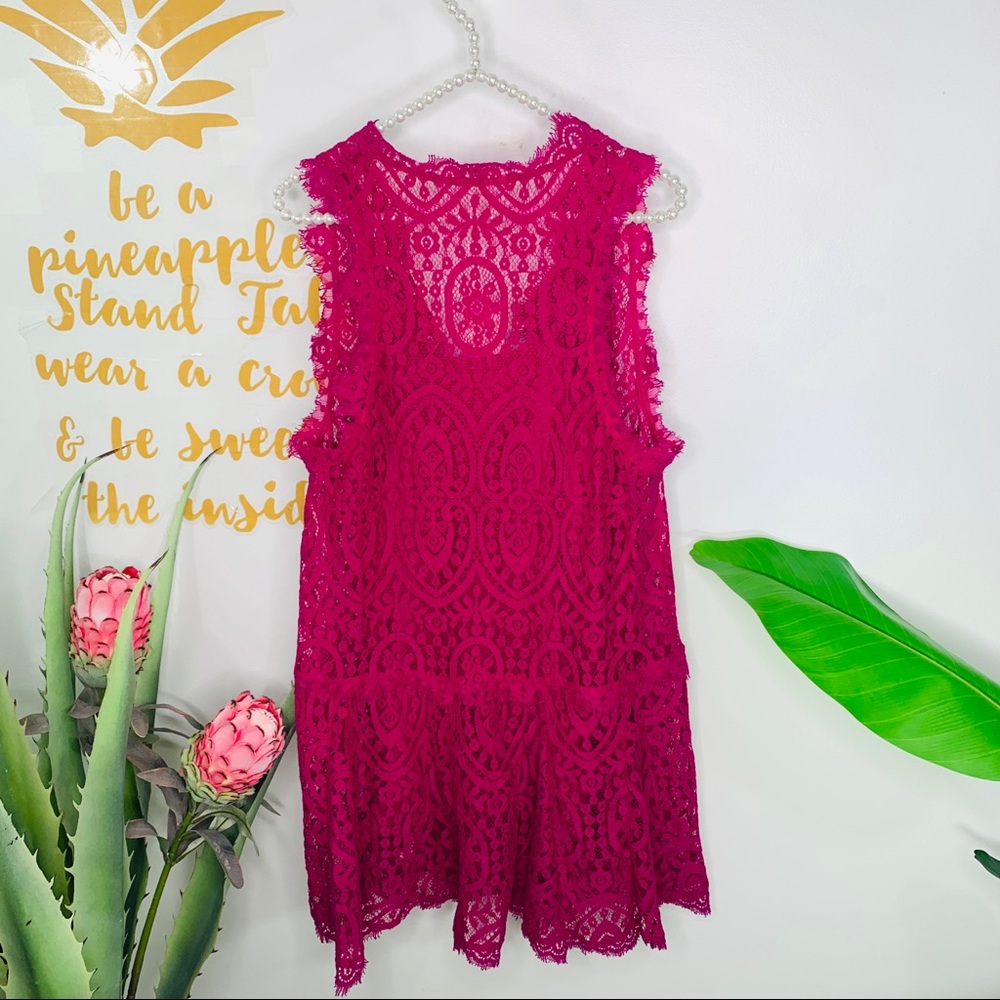Free People Purple Lace Heart In Two Mini Dress Size Small - Picture 8 of 16